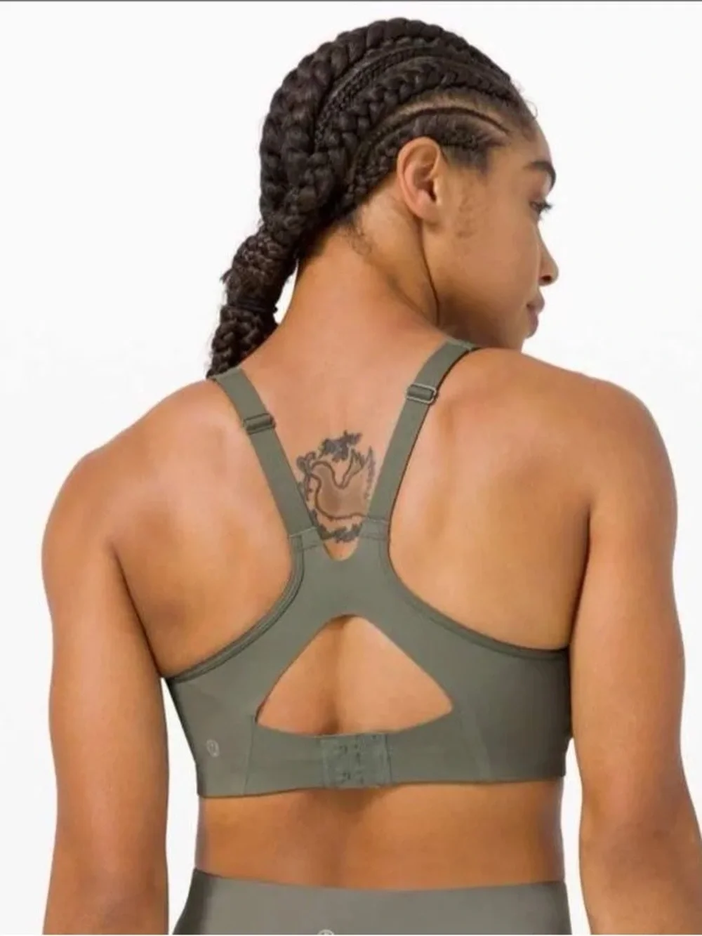 Lululemon All Powered Up Bra Grey Sage Medium Support Sports Bra 38DD
